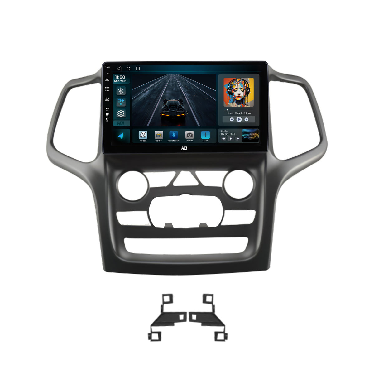 Navigatie HUB64 Jeep Grand Cherokee (2014-2022), 2GB RAM, Android, GPS, Wi-FI, Carplay, Android Auto, USB, Bluetooth, Radio, Waze, Touchscreen, 9 inch