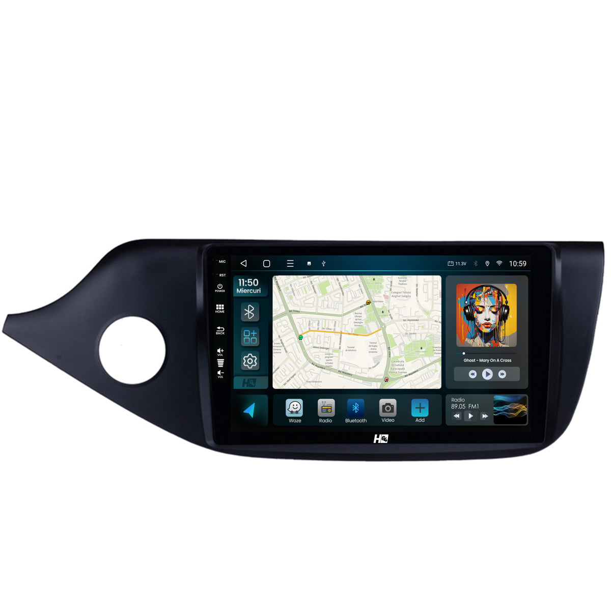 Navigatie HUB64 Kia CEED (2012-2018), 4GB RAM, Android, Quadcore, DSP, GPS, Wi-FI, Carplay, Android Auto, USB, Bluetooth, Waze, Touchscreen, 9 inch