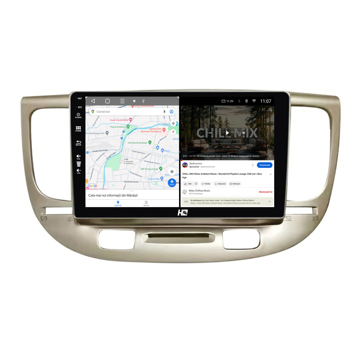 Navigatie HUB64 Kia Rio (2005-2011), 4GB RAM, Android, Quadcore, DSP, GPS, Wi-FI, Carplay, Android Auto, USB, Bluetooth, Waze, Touchscreen, 9 Inch