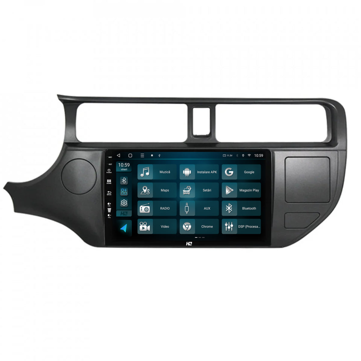 Navigatie HUB64 Kia Rio (2011-2014), 4GB RAM, Android, Quadcore, DSP, GPS, Wi-FI, Carplay, Android Auto, USB, Bluetooth, Waze, Touchscreen, 9 Inch