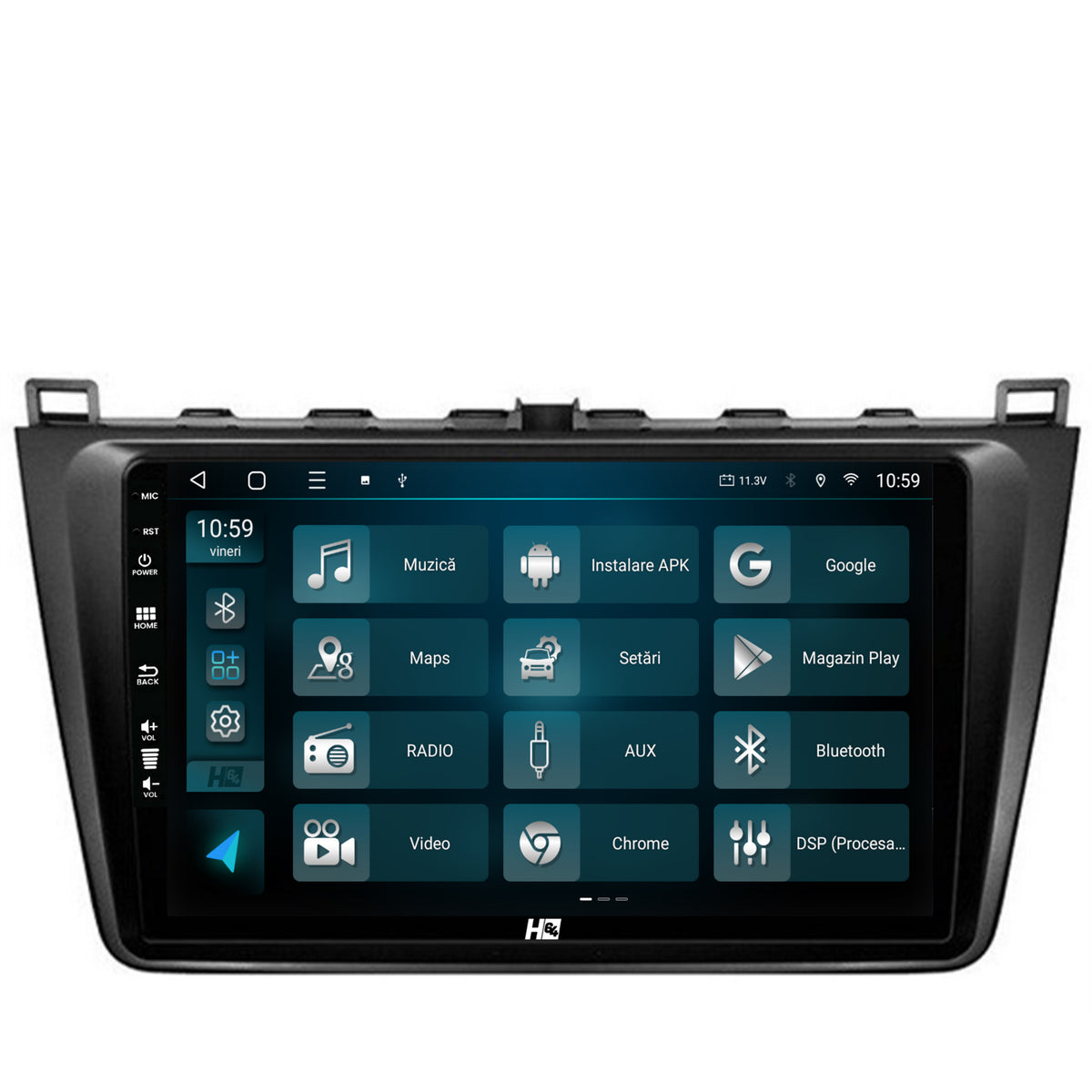 Navigatie HUB64 Mazda 6 (2008-2013), 4GB RAM, Android, Quadcore, DSP, GPS, Wi-FI, Carplay, Android Auto, USB, Bluetooth, Waze, Touchscreen, 9 inch