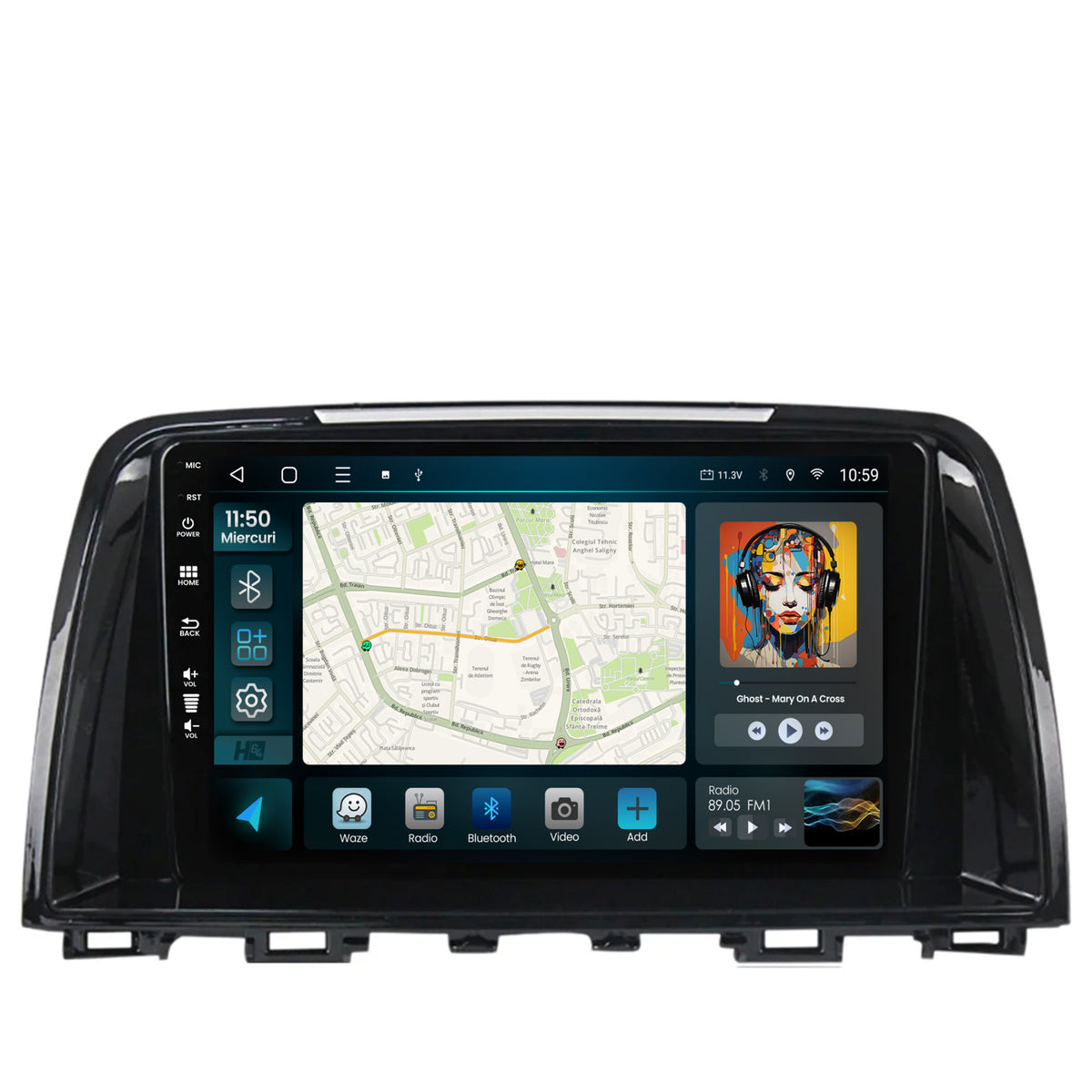 Navigatie HUB64 Mazda 6 (2013-2015), 4GB RAM, Android, Quadcore, DSP, GPS, Wi-FI, Carplay, Android Auto, USB, Bluetooth, Waze, Touchscreen, 9 inch