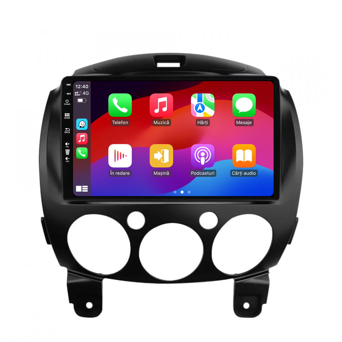 Navigatie HUB64 Mazda 2 (2007-2014), 4GB RAM, Android, Quadcore, DSP, GPS, Wi-FI, Carplay, Android Auto, USB, Bluetooth, Waze, Touchscreen, 9 inch