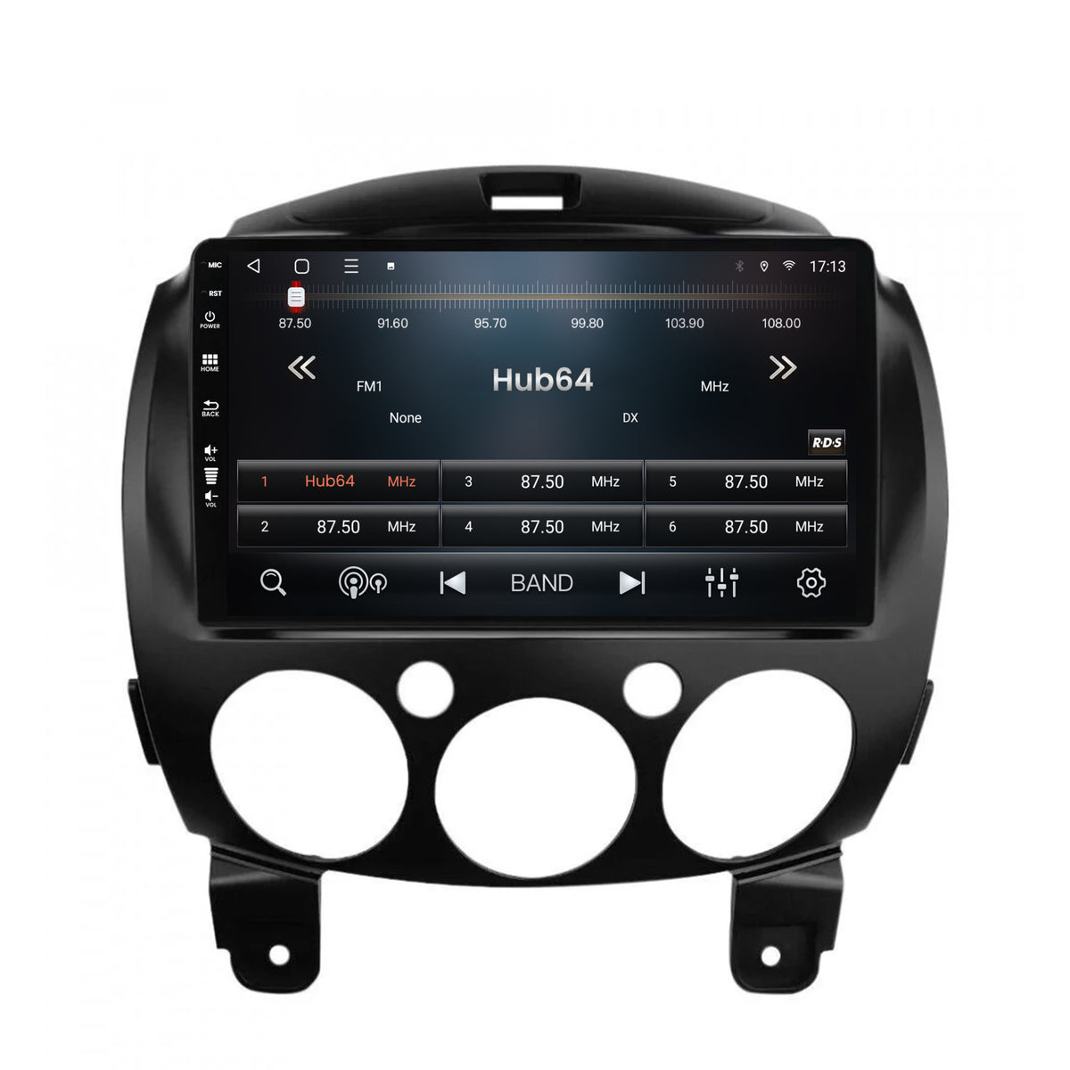 Navigatie HUB64 Mazda 2 (2007-2014), 4GB RAM, Android, Quadcore, DSP, GPS, Wi-FI, Carplay, Android Auto, USB, Bluetooth, Waze, Touchscreen, 9 inch