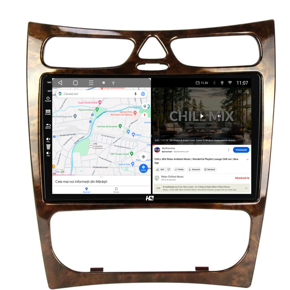 Navigatie HUB64 Benz CLK (W209) (2000-2005), 4GB RAM, Android, Quadcore, DSP, GPS, Wi-FI, Carplay, Android Auto, USB, Bluetooth, Waze, Touchscreen, 9 inch