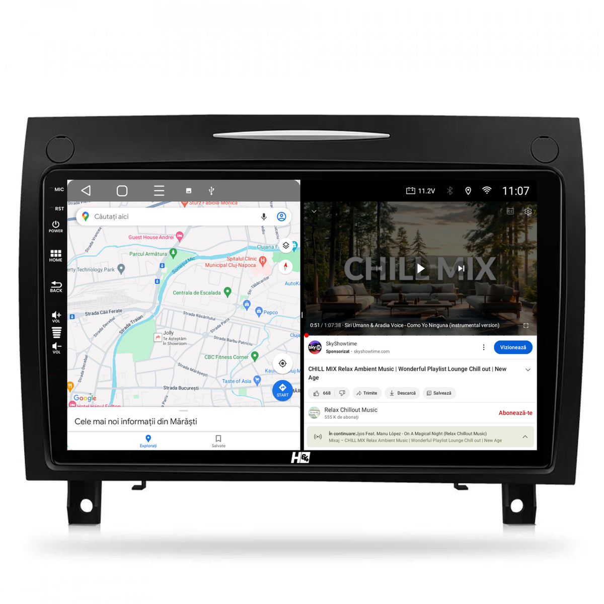 Navigatie HUB64 Mercedes Benz SLK (2006-2010), 4GB RAM, Android, Quadcore, DSP, GPS, Wi-FI, Carplay, Android Auto, USB, Bluetooth, Waze, Touchscreen, 9 inch
