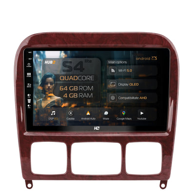Navigatie HUB64 Mercedes Benz S-Class (1998-2005), 4GB RAM, Android, Quadcore, DSP, GPS, Wi-FI, Carplay, Android Auto, USB, Bluetooth, Waze, Touchscreen, 9 inch