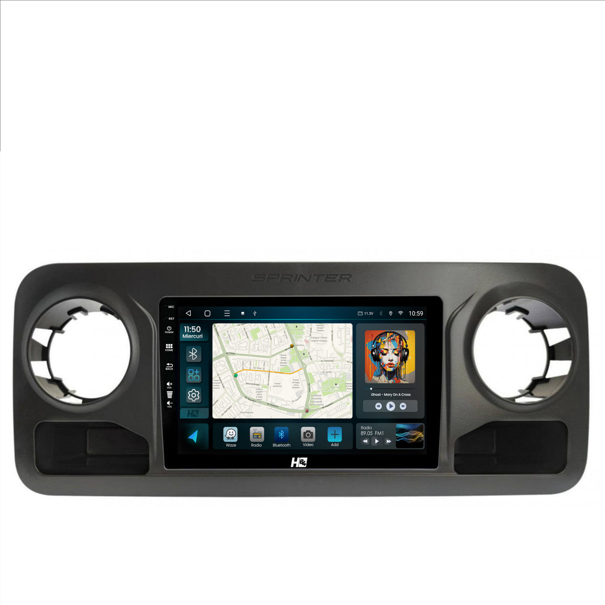 Navigatie HUB64 Mercedes Benz Sprinter (2018+), 6GB RAM, Android, Octacore, Slot Sim 4G, DSP, GPS, Wi-FI, Carplay, Android Auto, USB, Bluetooth, Waze, Touchscreen, 10.1 Inch