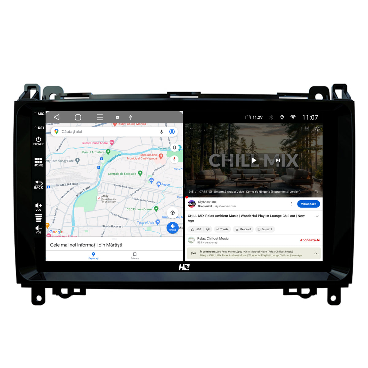 Navigatie HUB64 Mercedes Benz Sprinter, Viano, Vito, A/B Class, Crafter, 4GB RAM, Android, Octacore, Slot Sim 4G, DSP, GPS, Wi-FI, Carplay, Android Auto, USB, Bluetooth, Waze, Touchscreen, 9