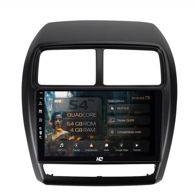 Navigatie HUB64 Mitsubishi ASX (2016-2019), 4GB RAM, Android, Quadcore, DSP, GPS, Wi-FI, Carplay, Android Auto, USB, Bluetooth, Waze, Touchscreen, 9 Inch