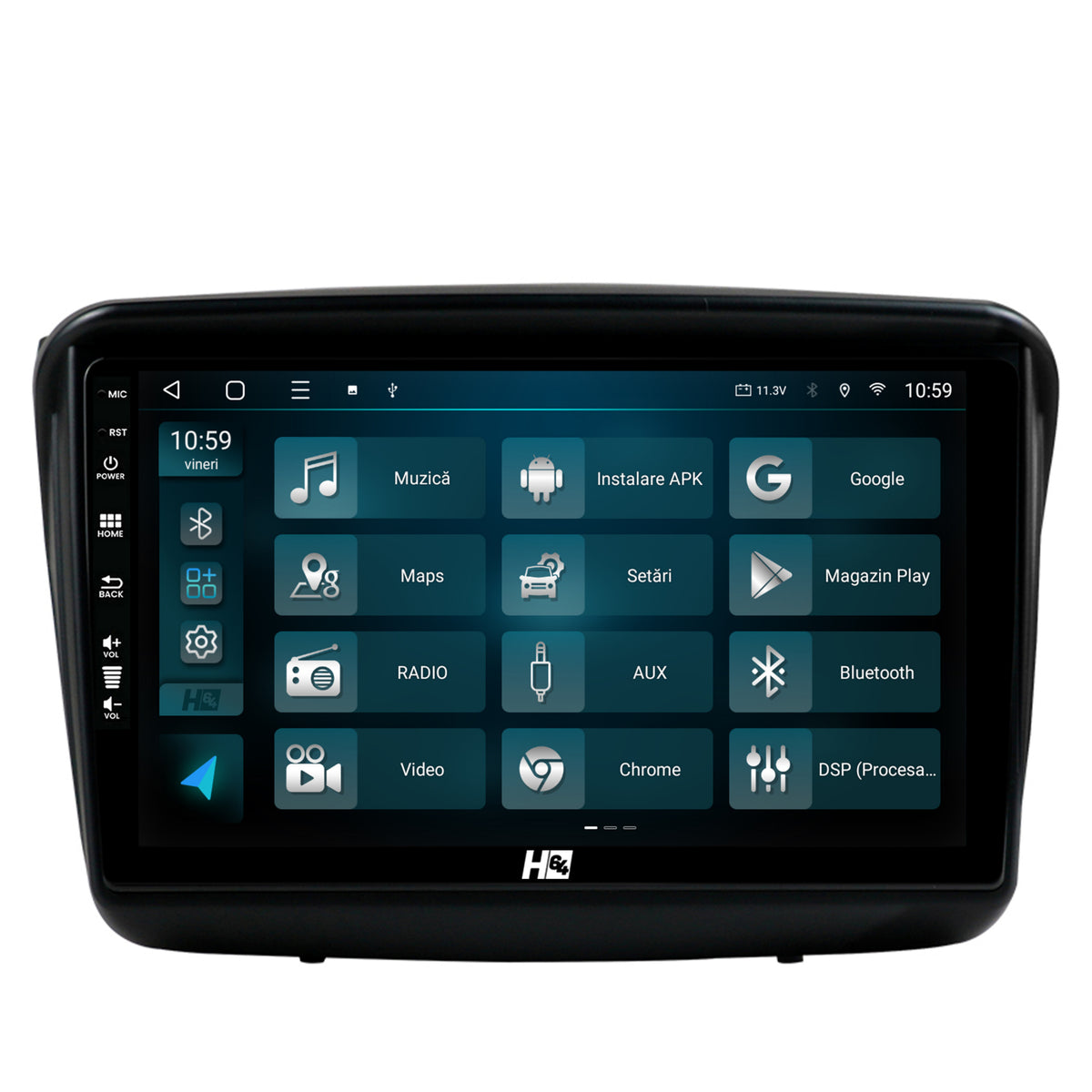 Navigatie HUB64 Mitsubishi L200 / Pajero Sport, 2GB RAM, Android, GPS, Wi-FI, Carplay, Android Auto, USB, Bluetooth, Radio, Waze, Touchscreen, 9 inch