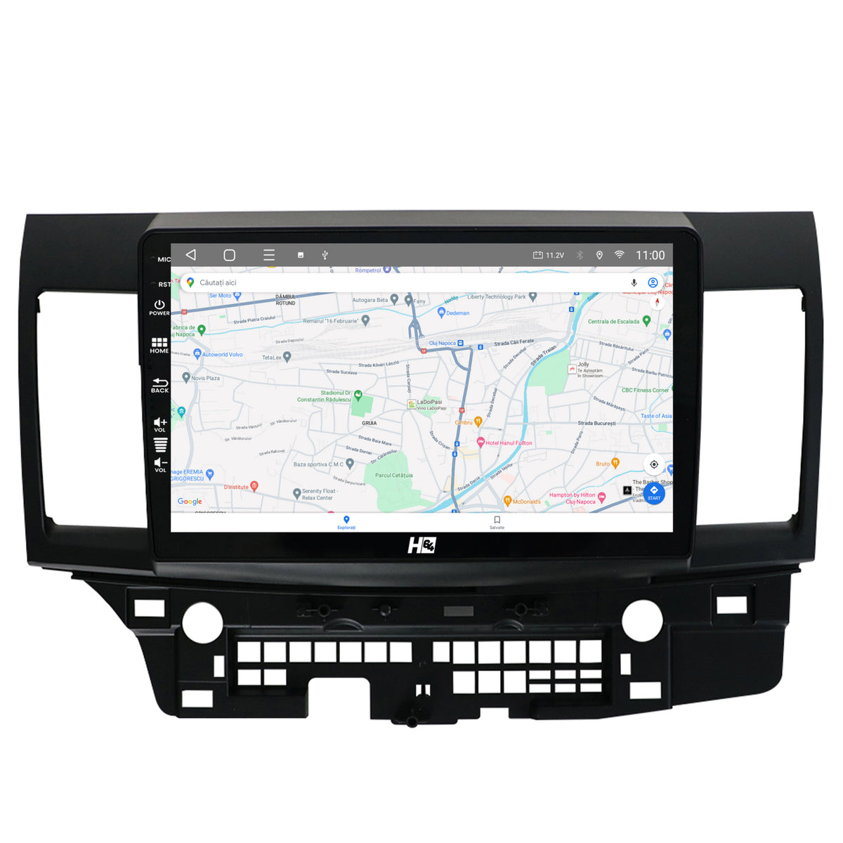 Navigatie HUB64 Mitsubishi Lancer (2007-2016), 4GB RAM, Android, Quadcore, DSP, GPS, Wi-FI, Carplay, Android Auto, USB, Bluetooth, Waze, Touchscreen, 10.1 Inch