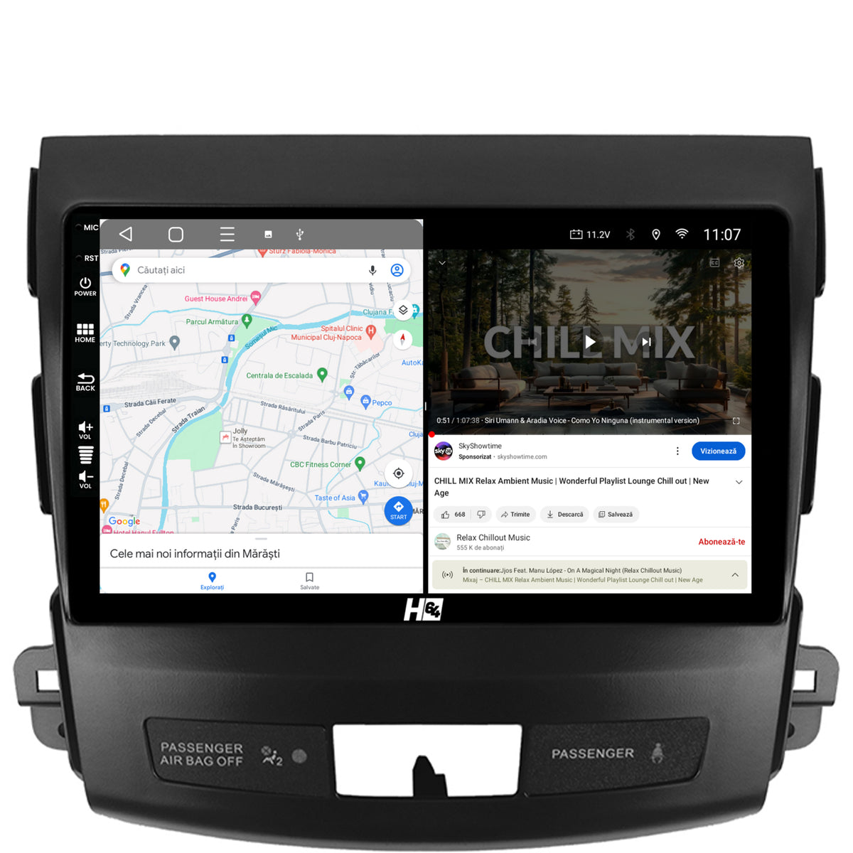 Navigatie HUB64 Mitsubishi Outlander / Peugeot 4007 / Citron C-Crosser, 8GB RAM, Android, Octacore, Slot Sim 4G, DSP, GPS, Wi-FI, Carplay, Android Auto, USB, Bluetooth, Waze, Touchscreen, 9