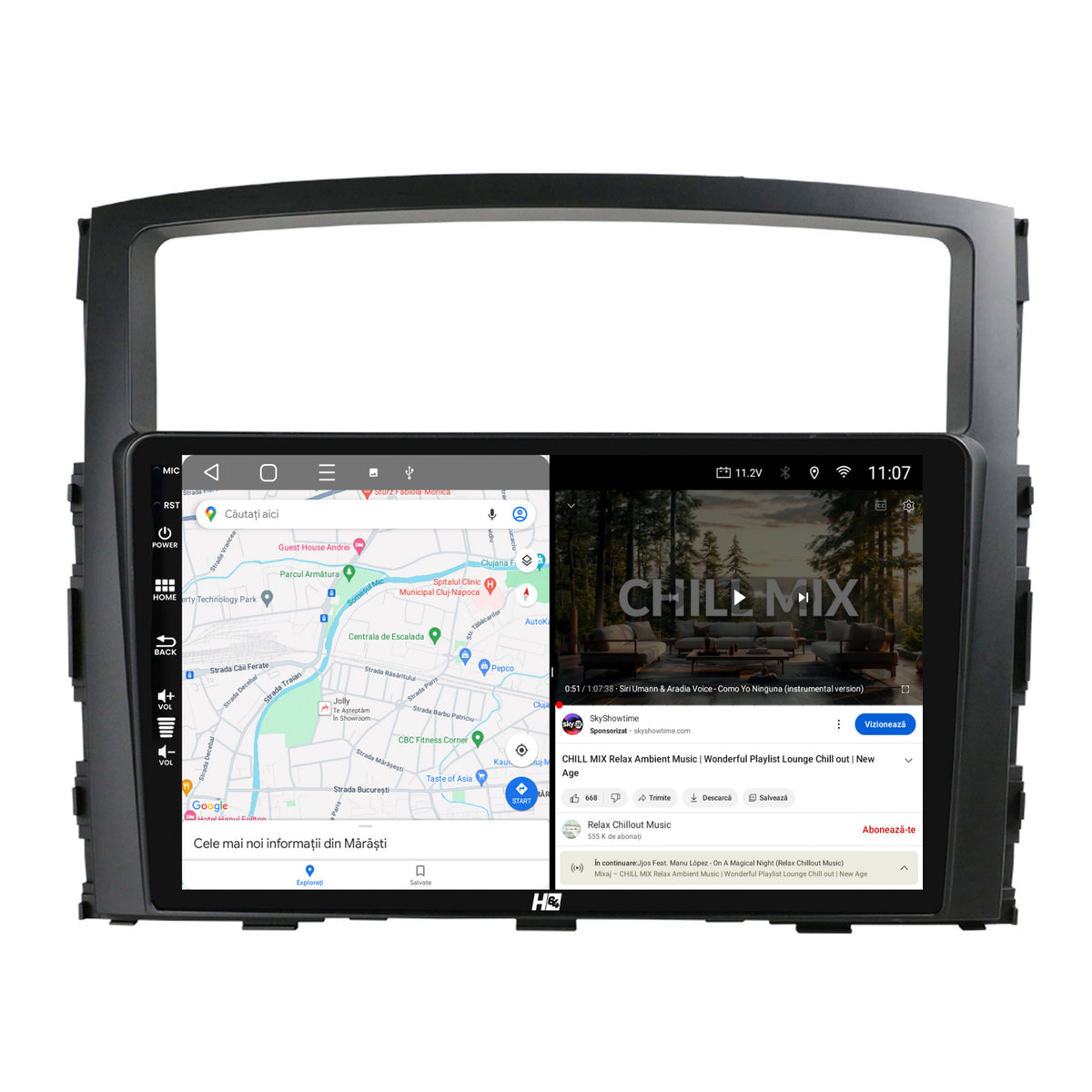 Navigatie HUB64 Mitsubishi Pajero (2006-2014), 2GB RAM, Android, GPS, Wi-FI, Carplay, Android Auto, USB, Bluetooth, Radio, Waze, Touchscreen, 9 inch
