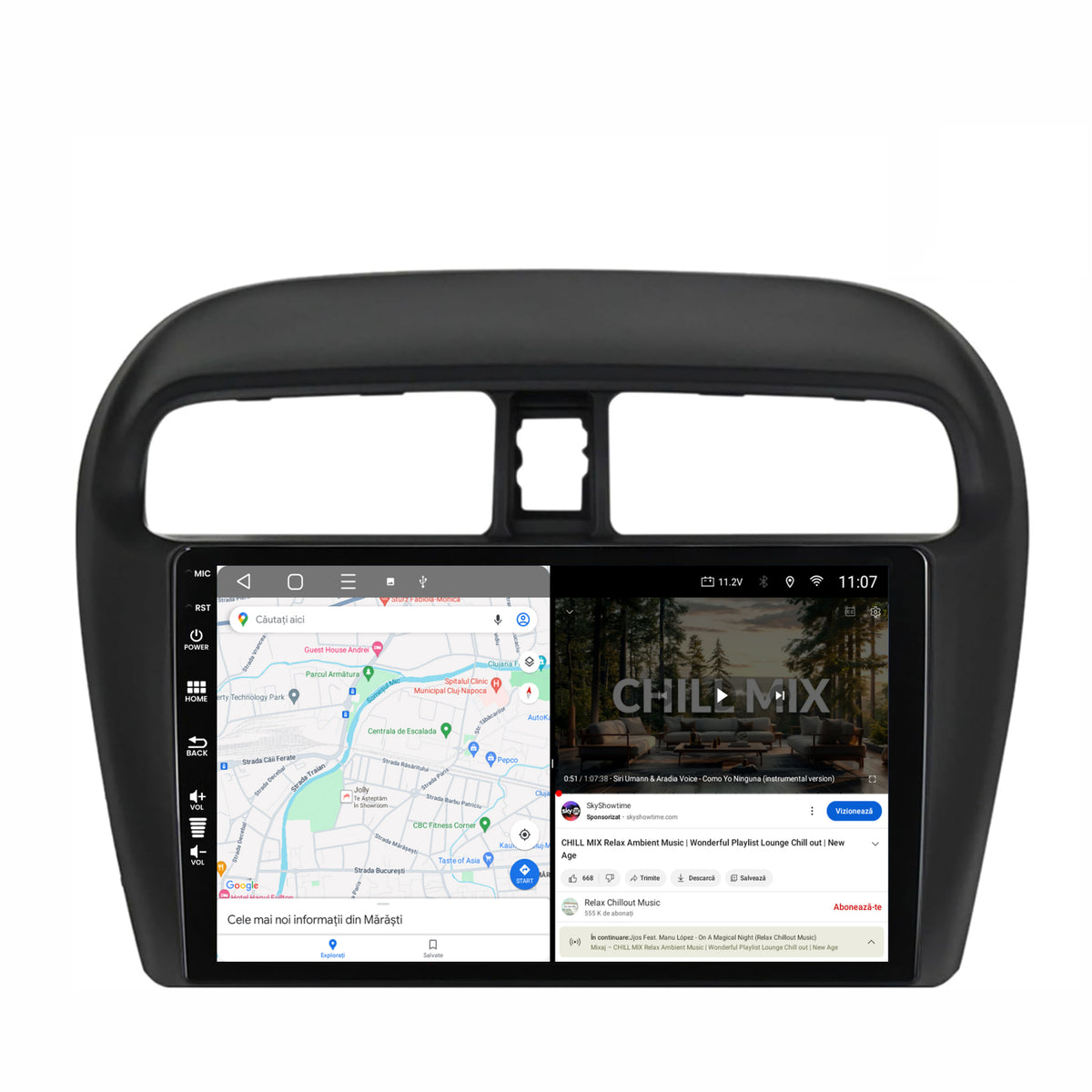 Navigatie HUB64 Mitsubishi Space Star / Mirage / Attrage, 6GB RAM, Android, Octacore, Slot Sim 4G, DSP, GPS, Wi-FI, Carplay, Android Auto, USB, Bluetooth, Waze, Touchscreen, 9 Inch