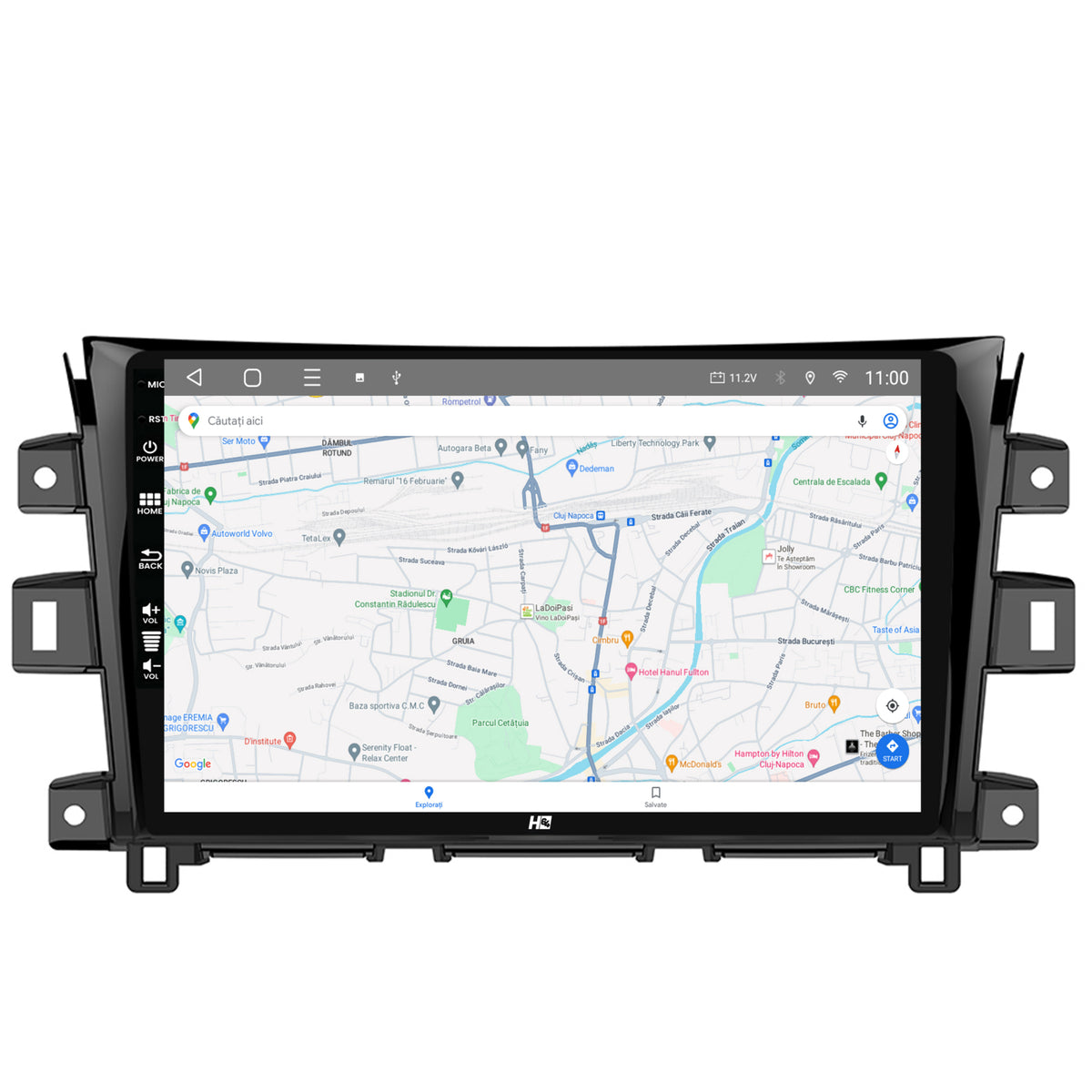 Navigatie HUB64 Nissan Navara (2015+), 4GB RAM, Android, Quadcore, DSP, GPS, Wi-FI, Carplay, Android Auto, USB, Bluetooth, Waze, Touchscreen, 10.1 inch