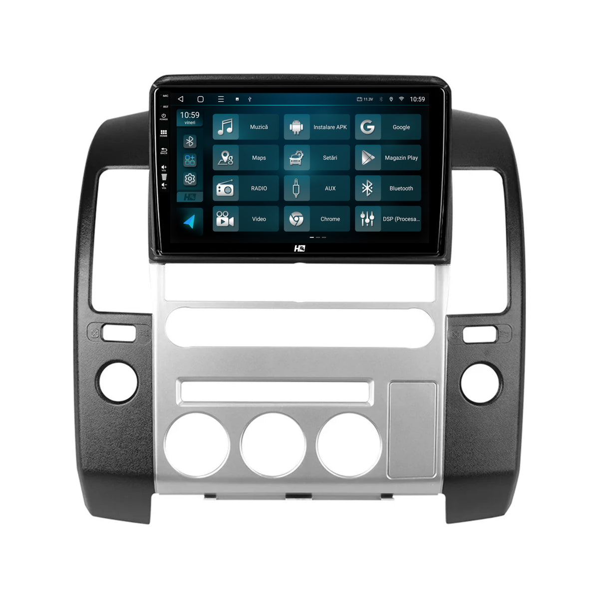 Navigatie HUB64 Nissan Pathfinder-Navara (2005-2014), 8GB RAM, Android, Octacore, Slot Sim 4G, DSP, GPS, Wi-FI, Carplay, Android Auto, USB, Bluetooth, Waze, Touchscreen, 9 Inch