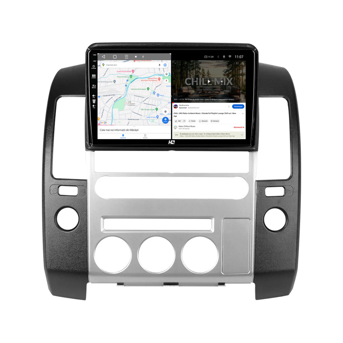 Navigatie HUB64 Nissan Pathfinder-Navara (2005-2014), 8GB RAM, Android, Octacore, Slot Sim 4G, DSP, GPS, Wi-FI, Carplay, Android Auto, USB, Bluetooth, Waze, Touchscreen, 9 Inch