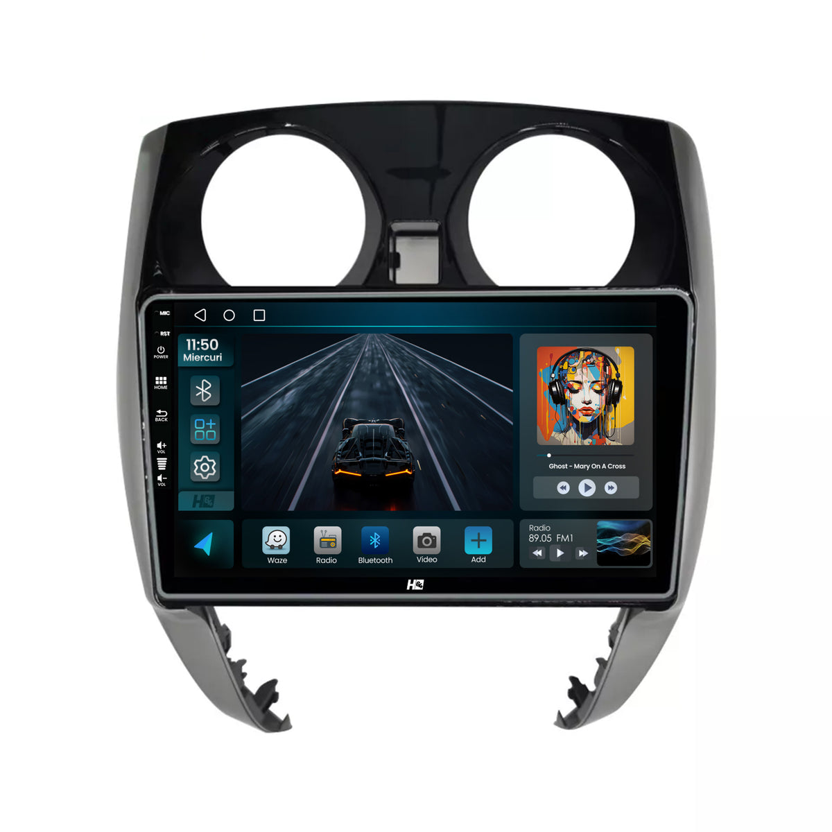 Navigatie HUB64 Nissan Note (2012-2019), 2GB RAM, Android, GPS, Wi-FI, Carplay, Android Auto, USB, Bluetooth, Radio, Waze, Touchscreen, 9'' inch