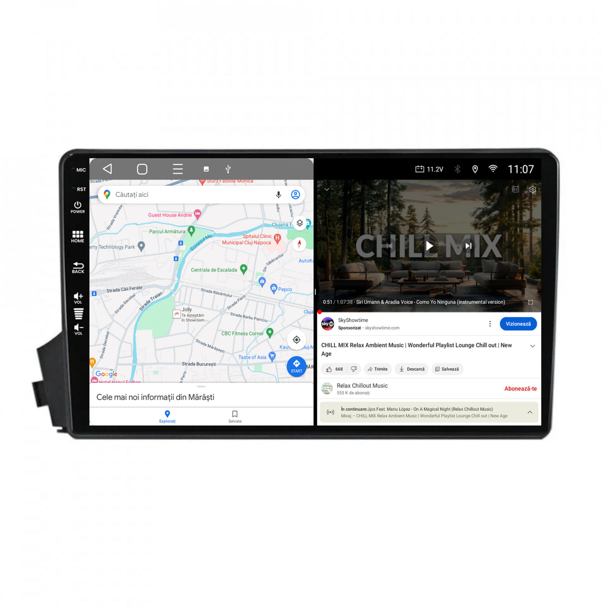 Navigatie HUB64 Ssangyong Actyon-Kyron (2005-2011), 8GB RAM, Android, Octacore, Slot Sim 4G, DSP, GPS, Wi-FI, Carplay, Android Auto, USB, Bluetooth, Waze, Touchscreen, 9 Inch