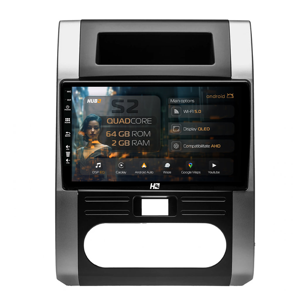 Navigatie HUB64 Nissan X-Trail (2007-2015), 2GB RAM, Android, GPS, Wi-FI, Carplay, Android Auto, USB, Bluetooth, Radio, Waze, Touchscreen, 10.1 inch