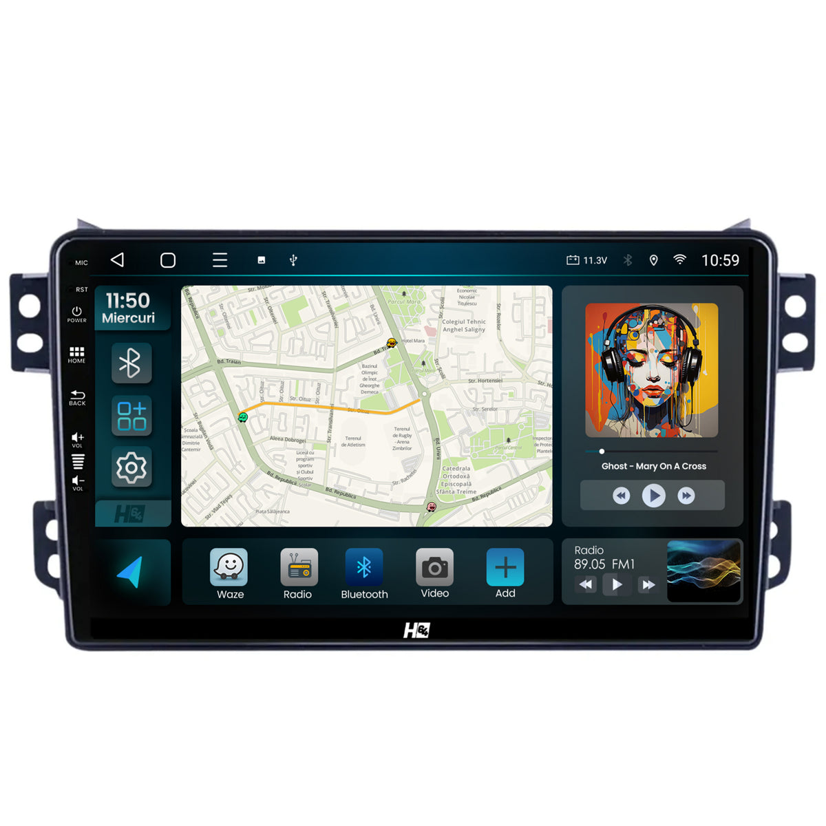 Navigatie HUB64 Opel Agila Suzuki Splash (2007-2014), 4GB RAM, Android, Octacore, Slot Sim 4G, DSP, GPS, Wi-FI, Carplay, Android Auto, USB, Bluetooth, Waze, Touchscreen, 9 inch
