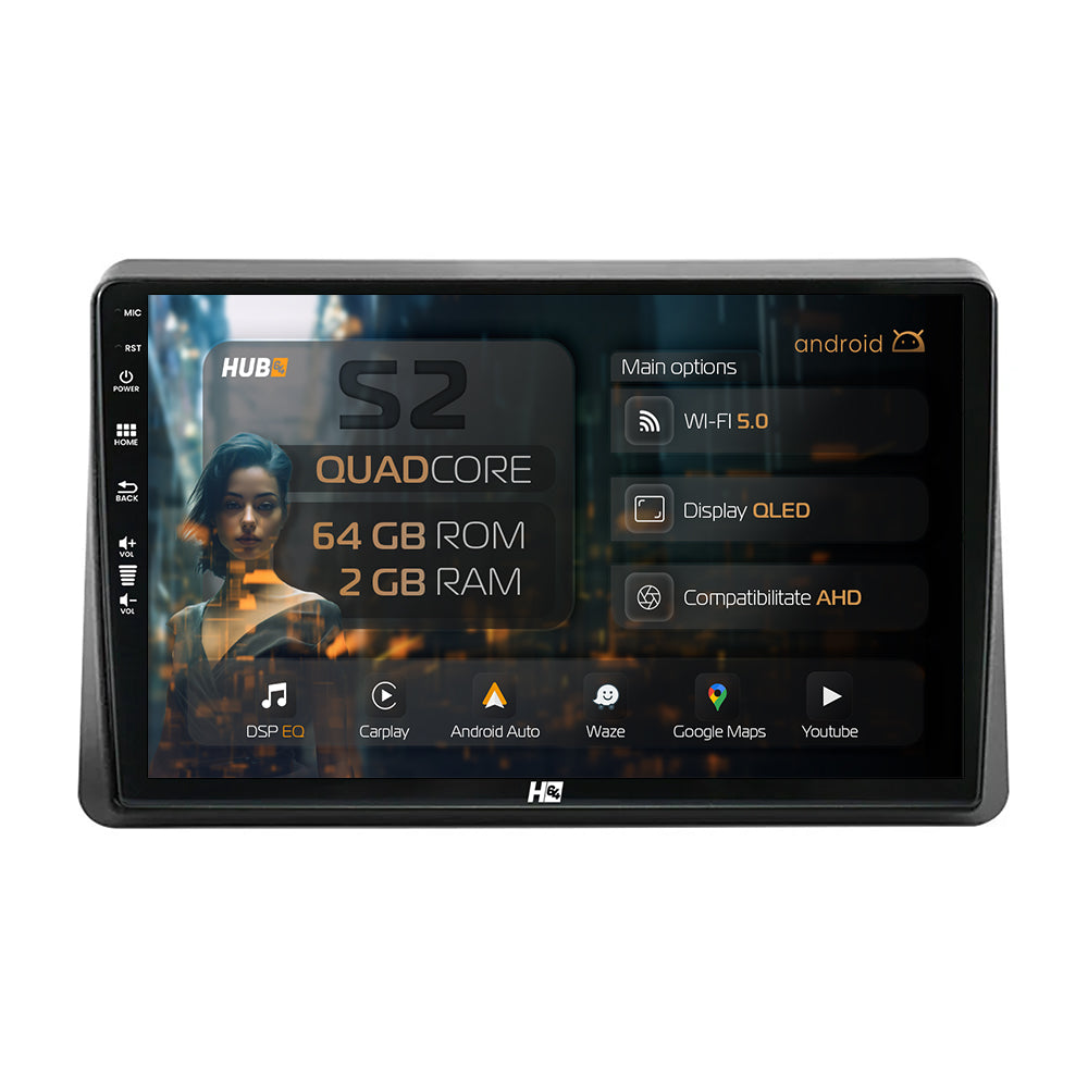 Navigatie HUB64 Opel Movano / Renault Master (2020-2024), 2GB RAM, Android, GPS, Wi-FI, Carplay, Android Auto, USB, Bluetooth, Radio, Waze, Touchscreen, 10.1 inch