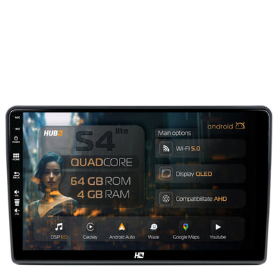 Navigatie HUB64 Opel Vivaro / Renault Trafic / Nissan Primastar (2006-2010), 4GB RAM, Android, Quadcore, DSP, GPS, Wi-FI, Carplay, Android Auto, USB, Bluetooth, Waze, Touchscreen, 10 inch