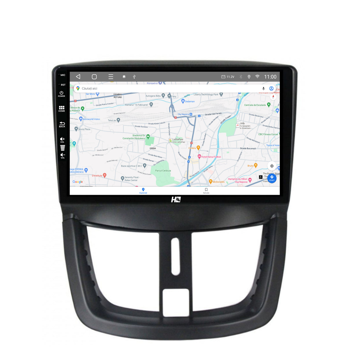 Navigatie HUB64 Peugeot 207, 4GB RAM, Android, Quadcore, DSP, GPS, Wi-FI, Carplay, Android Auto, USB, Bluetooth, Waze, Touchscreen, 9 inch