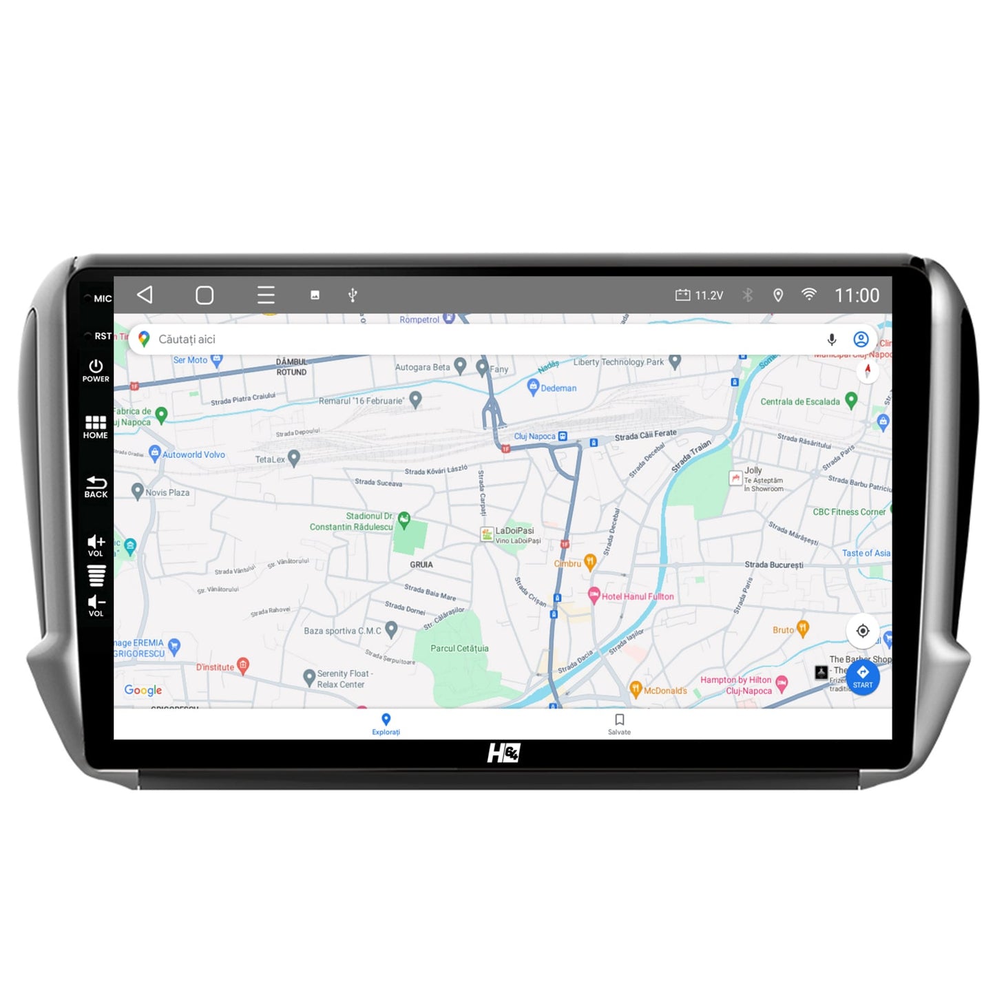 Navigatie HUB64 Peugeot 208/2008 (2012+), 4GB RAM, Android, Quadcore, DSP, GPS, Wi-FI, Carplay, Android Auto, USB, Bluetooth, Waze, Touchscreen, 10.1 Inch