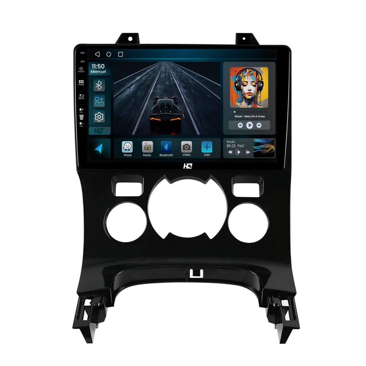 Navigatie HUB64 Peugeot 3008/5008, 2GB RAM, Android, GPS, Wi-FI, Carplay, Android Auto, USB, Bluetooth, Radio, Waze, Touchscreen, 9 inch