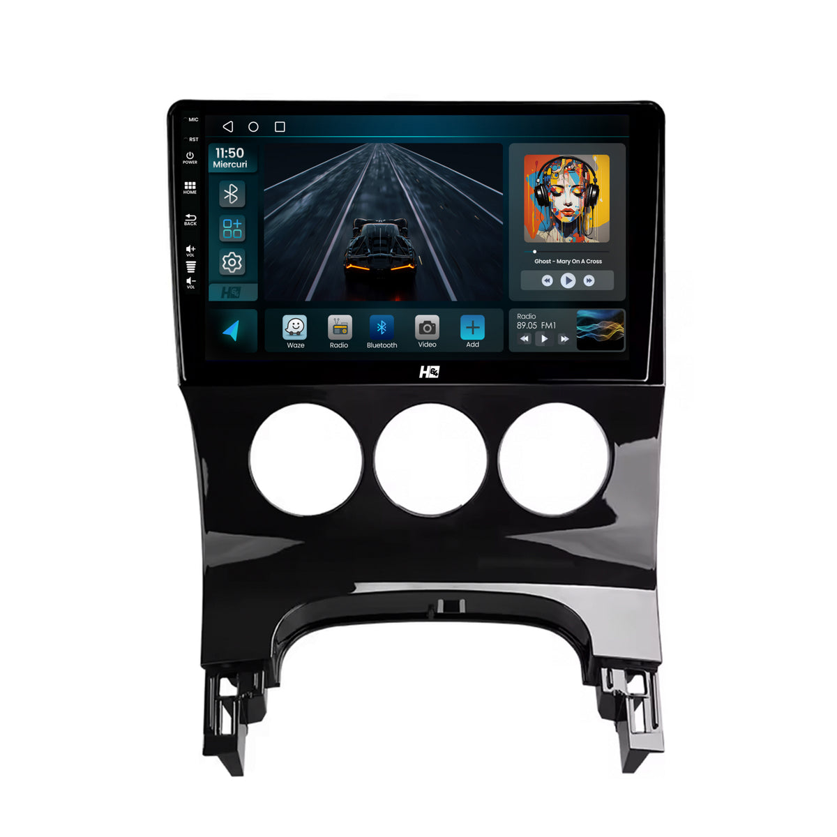 Navigatie HUB64 Peugeot 3008/5008, 2GB RAM, Android, GPS, Wi-FI, Carplay, Android Auto, USB, Bluetooth, Radio, Waze, Touchscreen, 9 inch