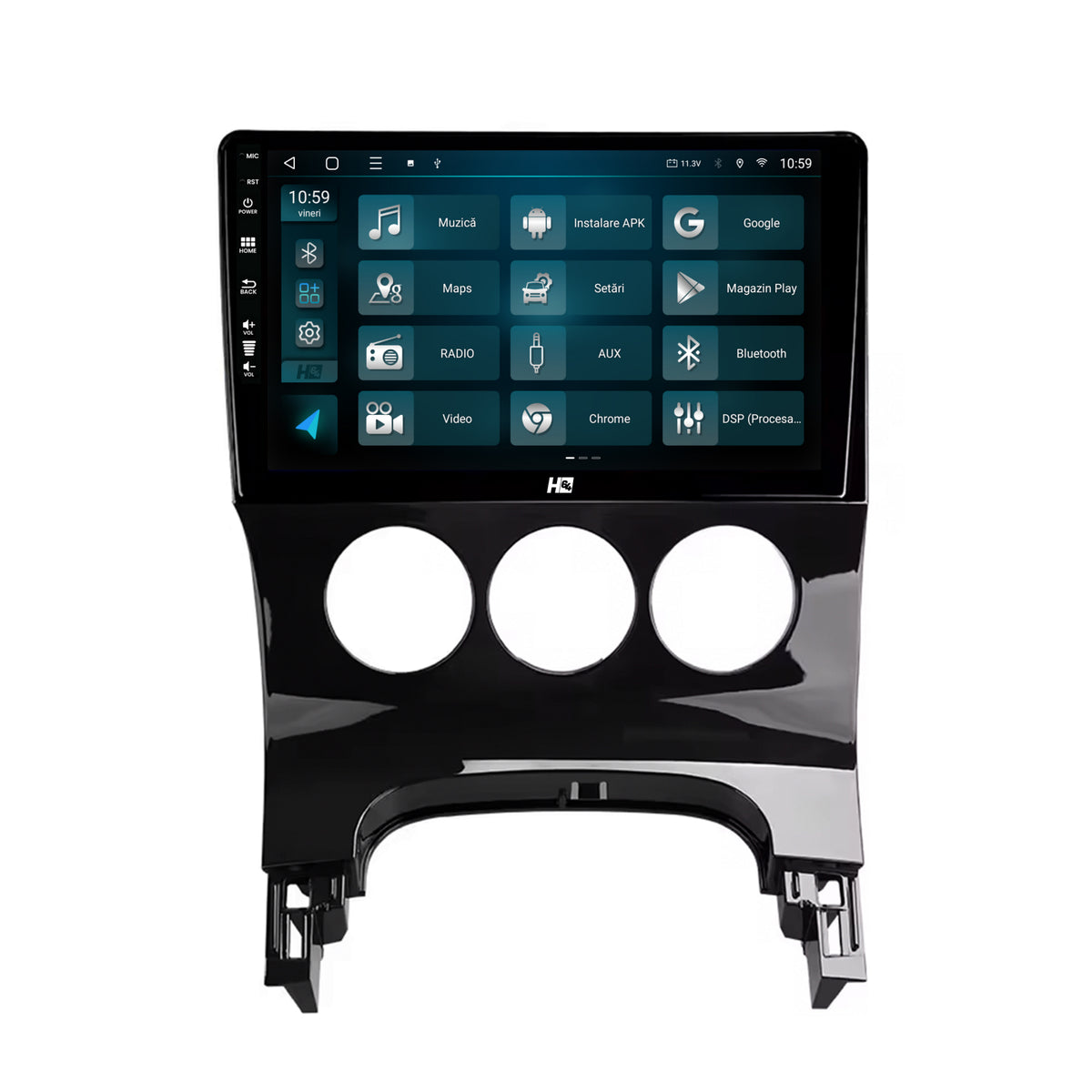 Navigatie HUB64 Peugeot 3008/5008, 4GB RAM, Android, Octacore, Slot Sim 4G, DSP, GPS, Wi-FI, Carplay, Android Auto, USB, Bluetooth, Waze, Touchscreen, 9 inch