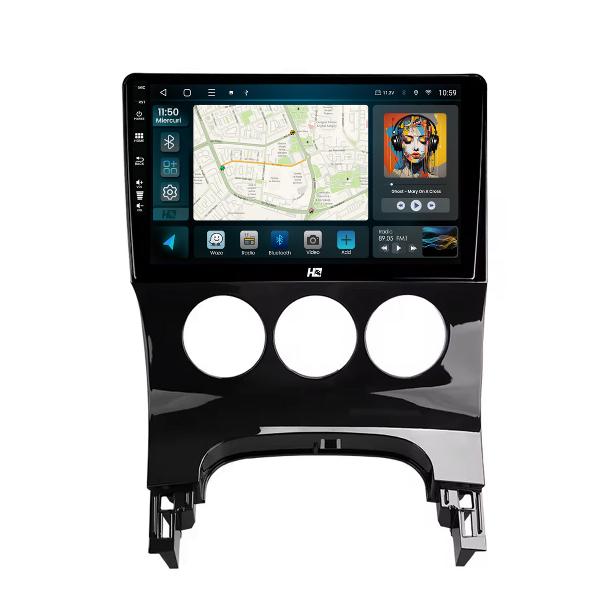Navigatie HUB64 Peugeot 3008/5008, 4GB RAM, Android, Octacore, Slot Sim 4G, DSP, GPS, Wi-FI, Carplay, Android Auto, USB, Bluetooth, Waze, Touchscreen, 9 inch