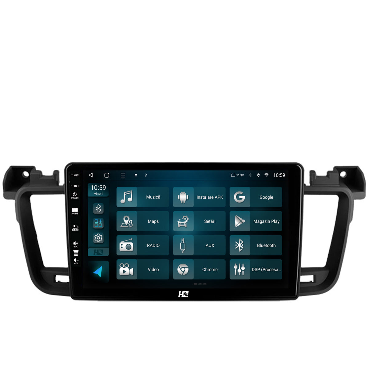 Navigatie HUB64 Peugeot 508 (2010-2018), 2GB RAM, Android, GPS, Wi-FI, Carplay, Android Auto, USB, Bluetooth, Radio, Waze, Touchscreen, 9 inch