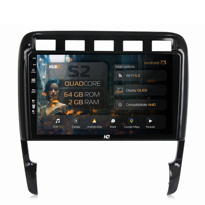Navigatie HUB64 Porsche Cayenne (2002-2010), 2GB RAM, Android, GPS, Wi-FI, Carplay, Android Auto, USB, Bluetooth, Radio, Waze, Touchscreen, 9 inch