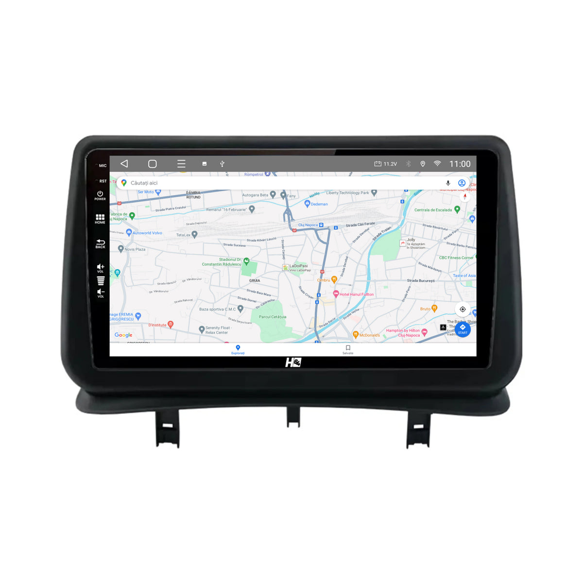 Navigatie HUB64 Renault Clio 3 (2005-2013), 4GB RAM, Android, Quadcore, DSP, GPS, Wi-FI, Carplay, Android Auto, USB, Bluetooth, Waze, Touchscreen, 9 inch