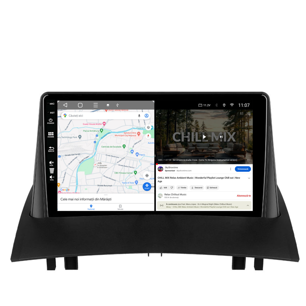 Navigatie HUB64 Renault Megane 2 (2002-2009), 4GB RAM, Android, Octacore, Slot Sim 4G, DSP, GPS, Wi-FI, Carplay, Android Auto, USB, Bluetooth, Waze, Touchscreen, 9 inch