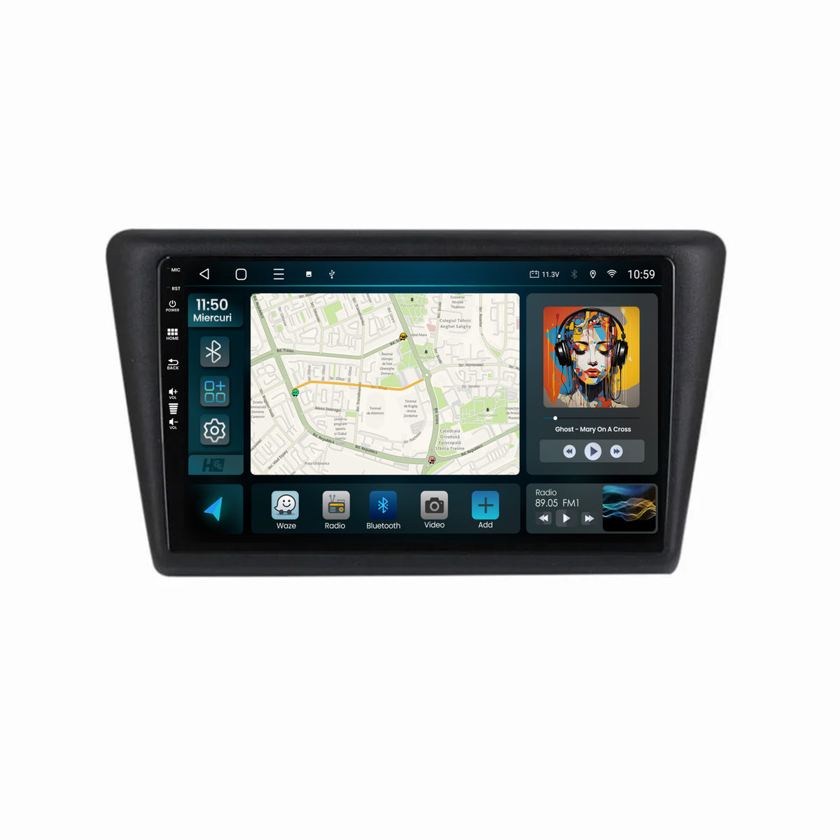 Navigatie HUB64 Seat Toledo / Skoda Rapid (2012-2019), 8GB RAM, Android, Octacore, Slot Sim 4G, DSP, GPS, Wi-FI, Carplay, Android Auto, USB, Bluetooth, Waze, Touchscreen, 9 Inch