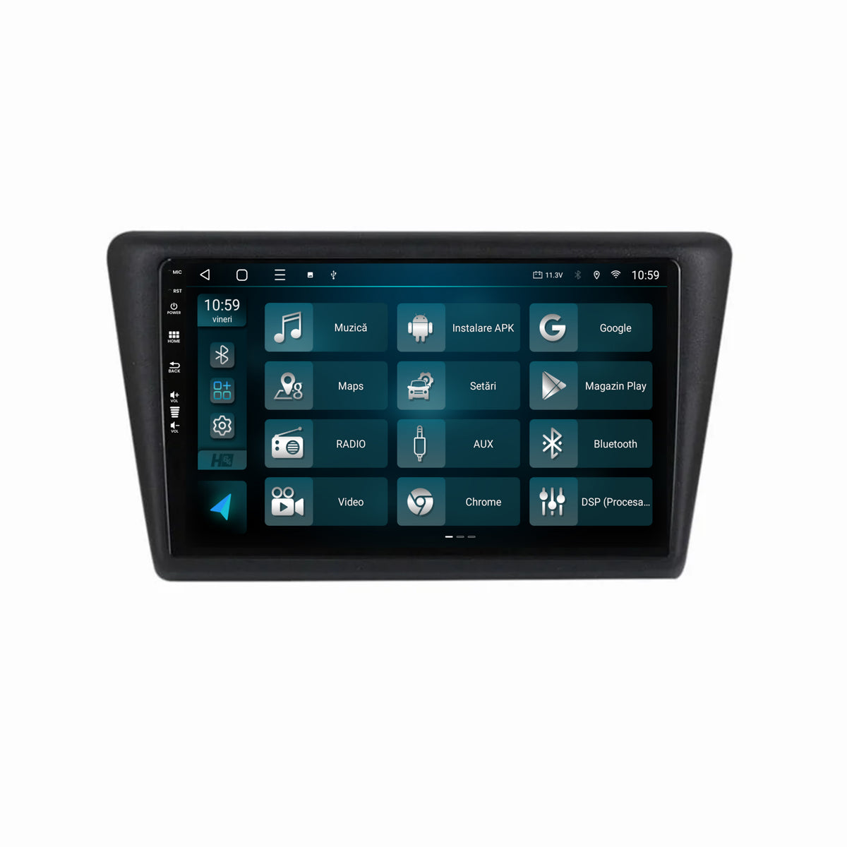 Navigatie HUB64 Seat Toledo / Skoda Rapid (2012-2019), 8GB RAM, Android, Octacore, Slot Sim 4G, DSP, GPS, Wi-FI, Carplay, Android Auto, USB, Bluetooth, Waze, Touchscreen, 9 Inch