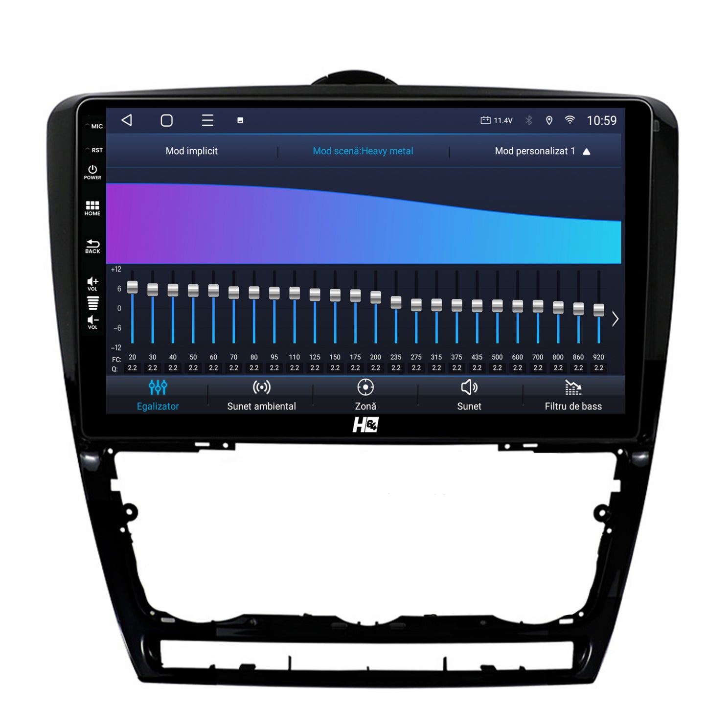 Navigatie HUB64 Skoda Octavia 2, 4GB RAM, Android, Octacore, Slot Sim 4G, DSP, GPS, Wi-FI, Carplay, Android Auto, USB, Bluetooth, Waze, Touchscreen, 10.1 Inch
