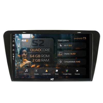 Navigatie HUB64 Skoda Octavia 3 (2013-2018), 2GB RAM, Android, GPS, Wi-FI, Carplay, Android Auto, USB, Bluetooth, Radio, Waze, Touchscreen, 10.1 inch