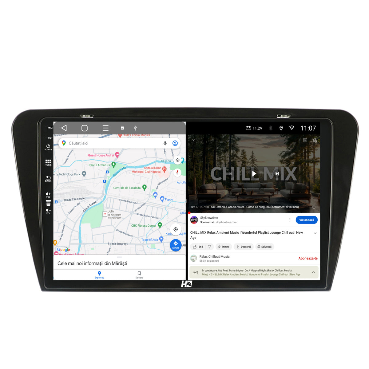 Navigatie HUB64 Skoda Octavia 3 (2013-2018), 4GB RAM, Android, Octacore, Slot Sim 4G, DSP, GPS, Wi-FI, Carplay, Android Auto, USB, Bluetooth, Waze, Touchscreen, 10.1 Inch