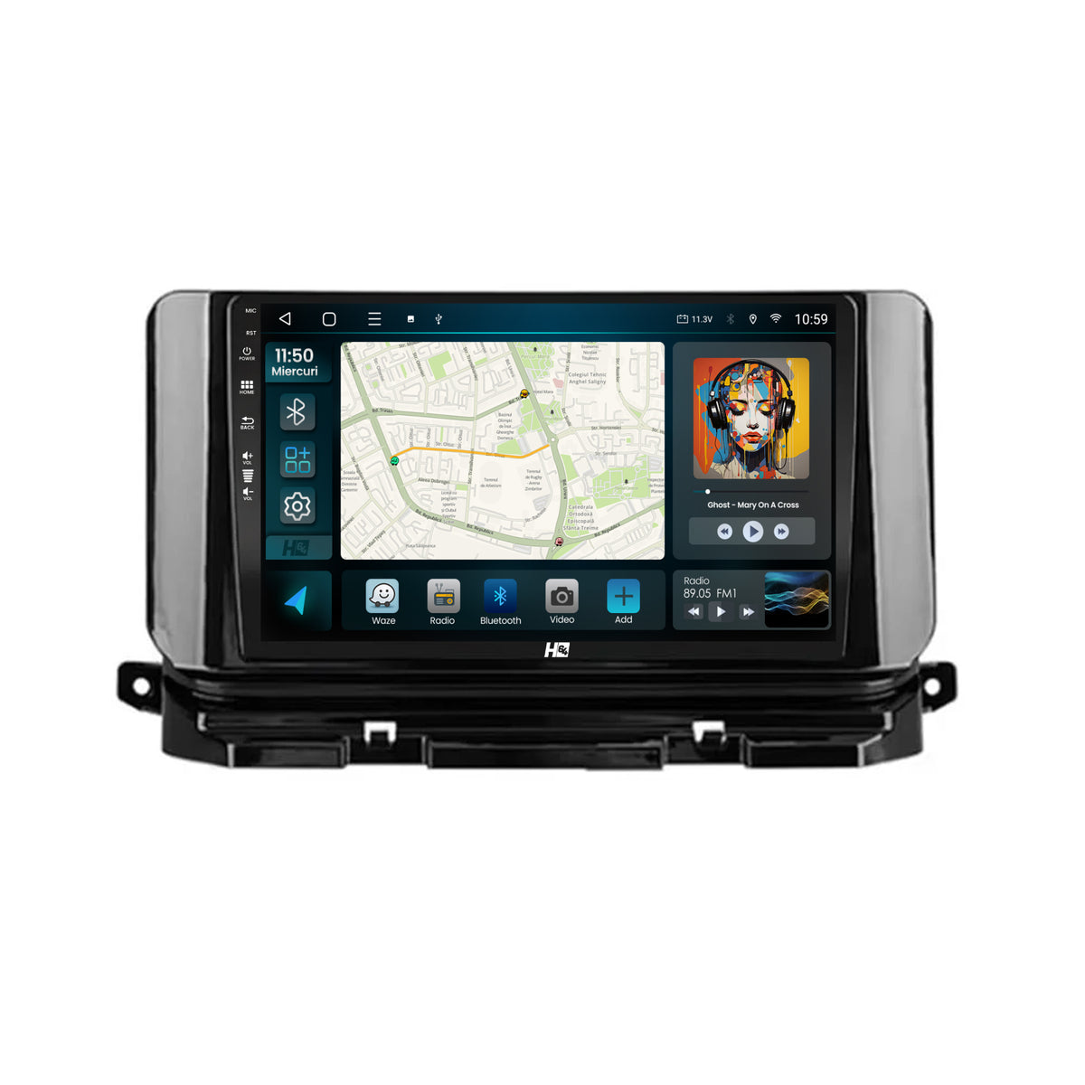 Navigatie HUB64 Skoda Octavia 4 (2021+), 4GB RAM, Android, Quadcore, DSP, GPS, Wi-FI, Carplay, Android Auto, USB, Bluetooth, Waze, Touchscreen, 10.1 Inch