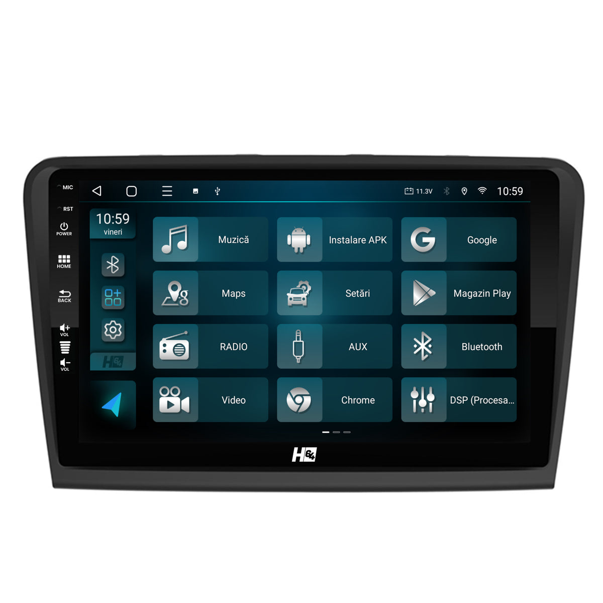 Navigatie HUB64 Skoda Superb 2 (2008-2015), 6GB RAM, Android, Octacore, Slot Sim 4G, DSP, GPS, Wi-FI, Carplay, Android Auto, USB, Bluetooth, Waze, Touchscreen, 10.1 Inch