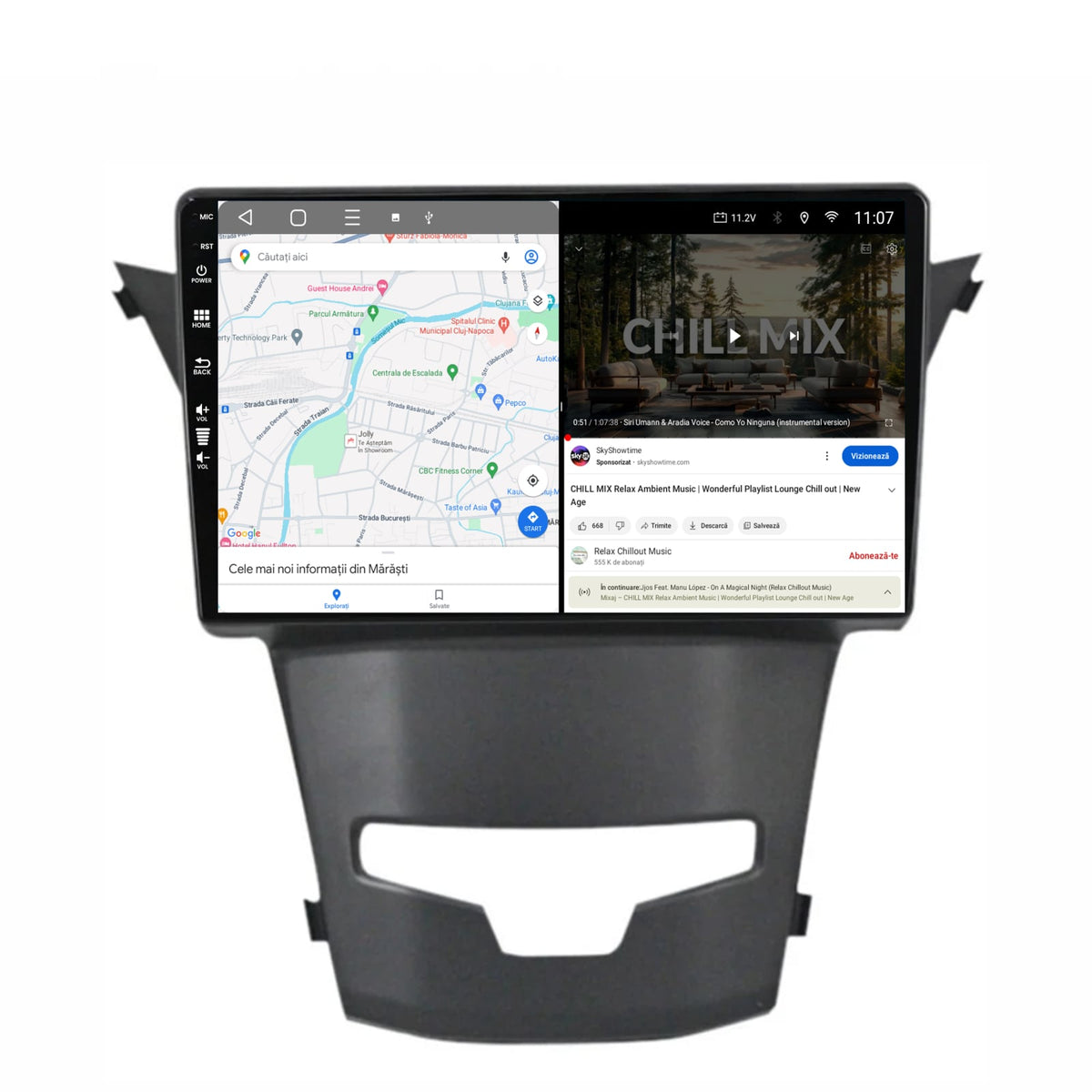 Navigatie HUB64 Ssangyong Korando (2013-2019), 4GB RAM, Android, Octacore, Slot Sim 4G, DSP, GPS, Wi-FI, Carplay, Android Auto, USB, Bluetooth, Waze, Touchscreen, 9 inch