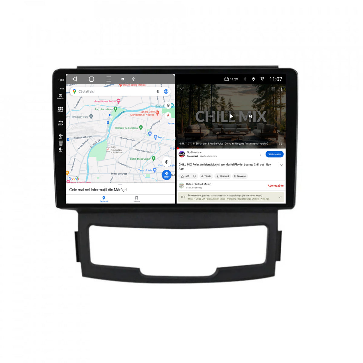 Navigatie HUB64 Ssang Yong Korando (2010-2013), 4GB RAM, Android, Octacore, Slot Sim 4G, DSP, GPS, Wi-FI, Carplay, Android Auto, USB, Bluetooth, Waze, Touchscreen, 9 inch