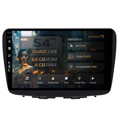 Navigatie HUB64 Suzuki Baleno, 4GB RAM, Android, Quadcore, DSP, GPS, Wi-FI, Carplay, Android Auto, USB, Bluetooth, Waze, Touchscreen, 9 inch
