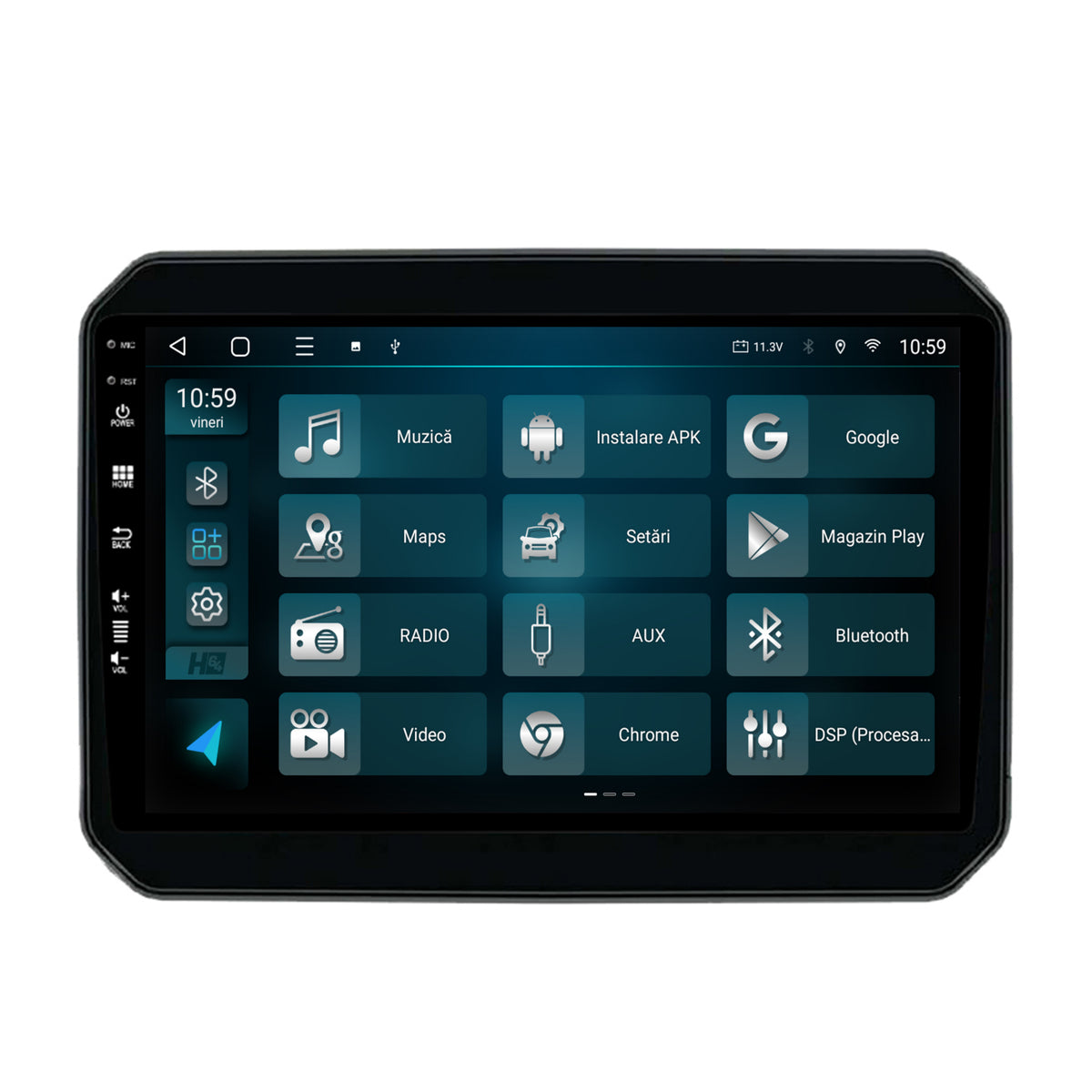 Navigatie HUB64 Suzuki Ignis (2016+), 4GB RAM, Android, Quadcore, DSP, GPS, Wi-FI, Carplay, Android Auto, USB, Bluetooth, Waze, Touchscreen, 9 inch