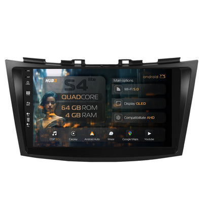 Navigatie HUB64 Suzuki Swift (2011-2017), 4GB RAM, Android, Quadcore, DSP, GPS, Wi-FI, Carplay, Android Auto, USB, Bluetooth, Waze, Touchscreen, 9 inch